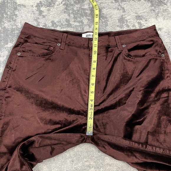 New Agolde Nico High Rise Slim Boot Pants in Chocolate Milk Velvet Sz 32 - Picture 10 of 14